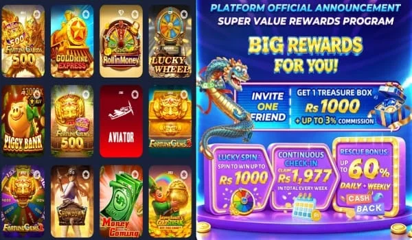 899U Game app interface and bonus dashboard