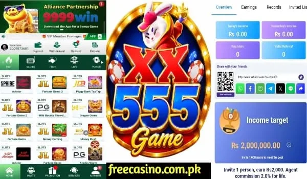 XX555 Game APK Dashboard 