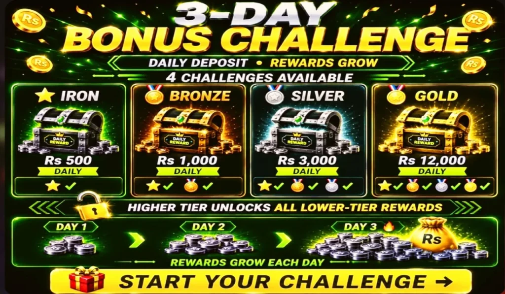 999ha game 3 day bonus challenge 